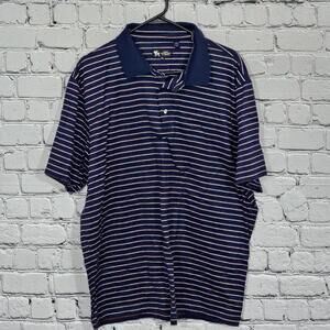 2/$20 Hart Schaffner Marx Blue Red White Striped Polo Shirt Size XXL